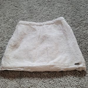 Abercrombie Kids White Lace Skirt Small Lined Logo